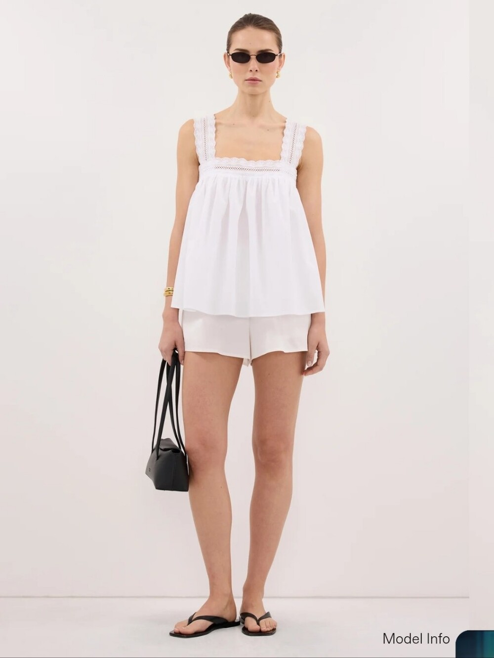 Dissh Miranda White Lace Trim Top Size 4